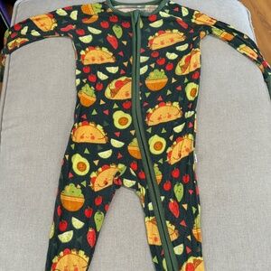 HTF Tacos Little Sleepies Zippy 3-6mo